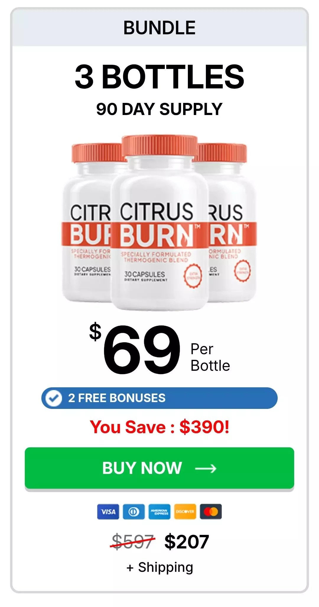 JellyBurn™ 3 bottles pricing